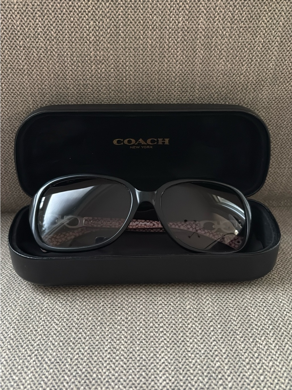COACH “Beatrice” Women's Black Sunglasses with Hard Case